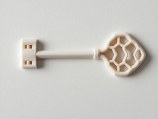 A minimalist white key design, showcasing modern craftsmanship and simplicity, perfect for concept imagery.