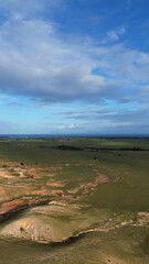 Aerial view, natural panorama of the savanna hills which are also known as Pajjongan hills in...