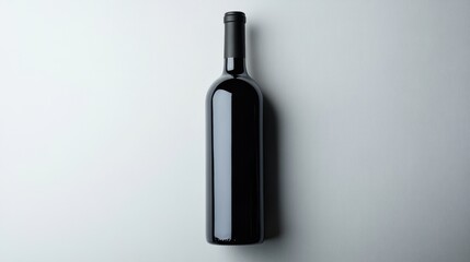 Top view of a single wine bottle on a white background. Sleek and stylish, perfect for wine collections and promotional materials.