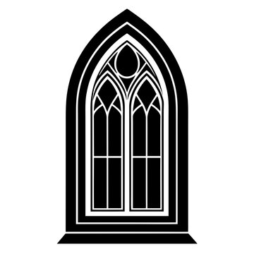 recommend clip art: Gothic window  art vector illustration