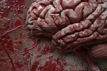 Intricate Neural Network. Brain texture high detailed plain background concept