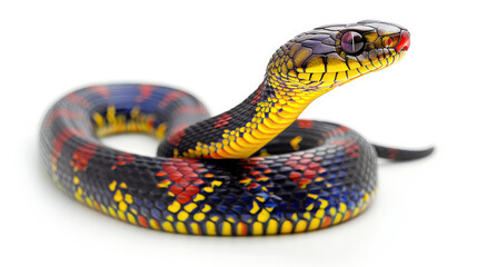 Obraz premium Multi-colored snake isolated in white background