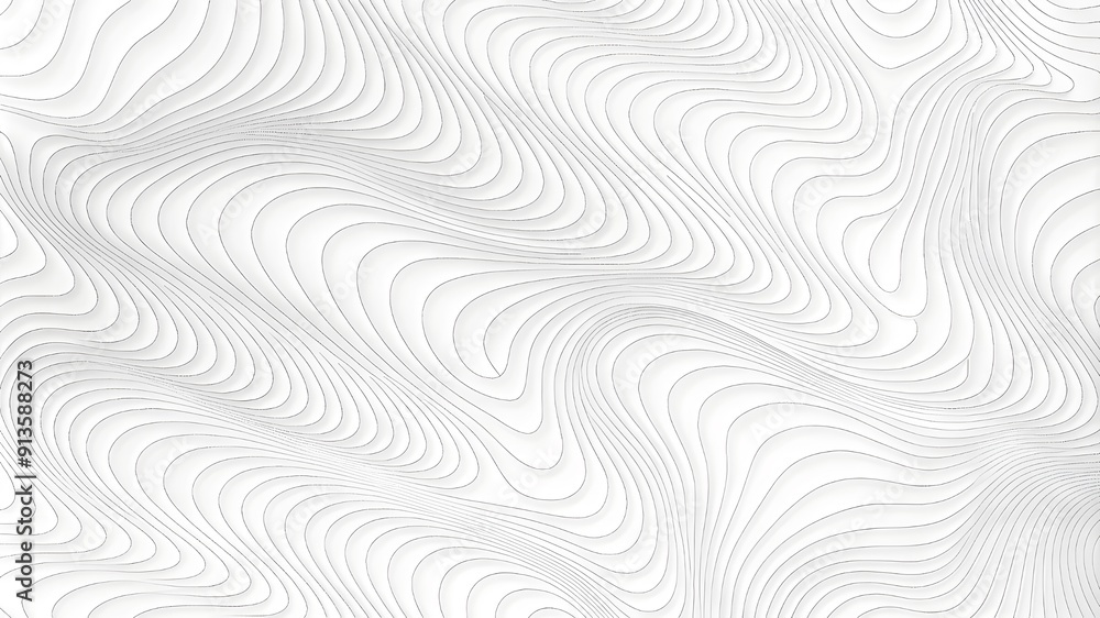 Poster abstract gray topography contour map with wave line pattern background design. geometric black wave 