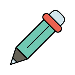 pencil color line icon with white background vector stock illustration