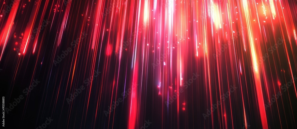 Poster vertical glowing red lines in vibrant hues digital abstraction with a focus on technology and futuri