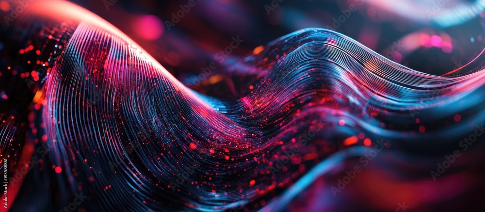 Poster stunning abstract wires against a dark backdrop contemporary tech inspired design element 3d renderi