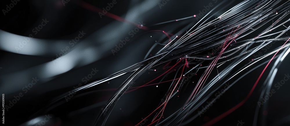 Poster stunning abstract wires on a dark backdrop contemporary tech inspired background futuristic design e