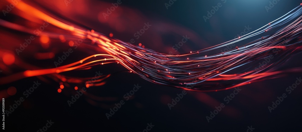 Poster stunning abstract wires against a dark backdrop contemporary tech inspired background futuristic des