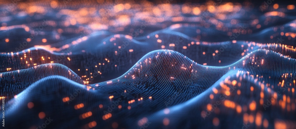 Aufkleber futuristic 3d rendering of big data technology in data science analyzing artificial intelligence wit