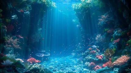 anime style subaquatique background