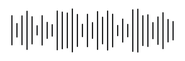 Music player sound bar. Audio speech spectrum noise collection. Sound waves of voice. Record interface. Equalizer icons with soundwave line isolated on white background in eps 10.