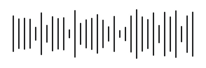 Music player sound bar. Audio speech spectrum noise collection. Sound waves of voice. Record interface. Equalizer icons with soundwave line isolated on white background in eps 10.