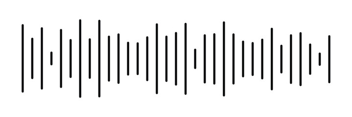 Music player sound bar. Audio speech spectrum noise collection. Sound waves of voice. Record interface. Equalizer icons with soundwave line isolated on white background in eps 10.