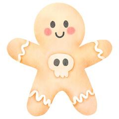 Watercolor Halloween Gingerbread