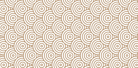 Vector overlapping Pattern Minimal diamond geometric gold color spiral line waves abstract wave line. seamless golden tile stripe overlap creative retro circle line fabric pattern white background.