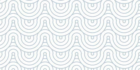 Vector overlapping Pattern Minimal diamond geometric white color spiral line waves abstract wave line. seamless white and gray tile stripe overlap creative retro circle line fabric pattern background.