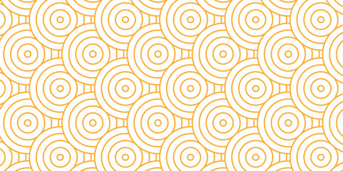 Vector overlapping Pattern Minimal diamond geometric gold color spiral line waves abstract wave line. seamless golden tile stripe overlap creative retro circle line fabric pattern white background.