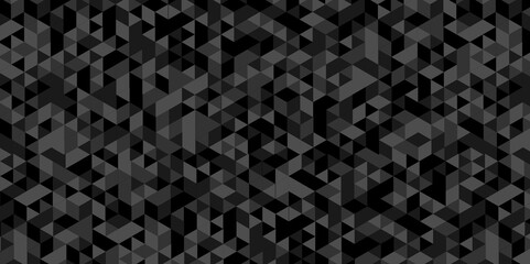 Vector geometric seamless technology gray and black diamond triangle background. Abstract digital grid light pattern white Polygon Mosaic triangle business and corporate background.