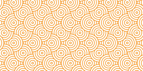 Vector overlapping Pattern Minimal diamond geometric gold color spiral line waves abstract wave line. seamless golden tile stripe overlap creative retro circle line fabric pattern white background.