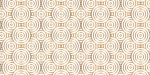 Vector overlapping Pattern Minimal diamond geometric gold color spiral line waves abstract wave line. seamless golden tile stripe overlap creative retro circle line fabric pattern white background.