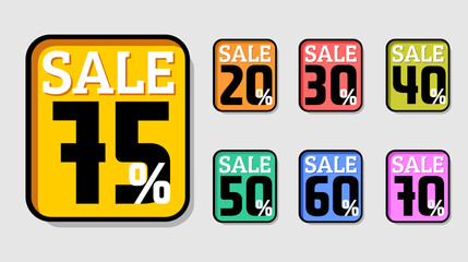 Sale tags banners. Vector illustration. Set of discount labels. Special offer.