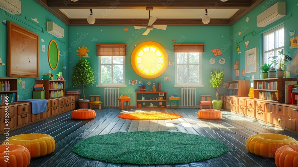 Poster cartoon 3d ai chatgpt system providing educational resources and tutorials