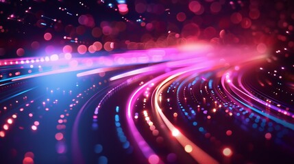 High-tech background with dynamic light trails and vibrant colors