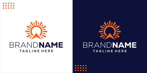 Creative Abstract Solar and Upward Arrow Logo, Design Inspiration, Illustration, Vector