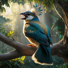 blue and yellow billed hornbill