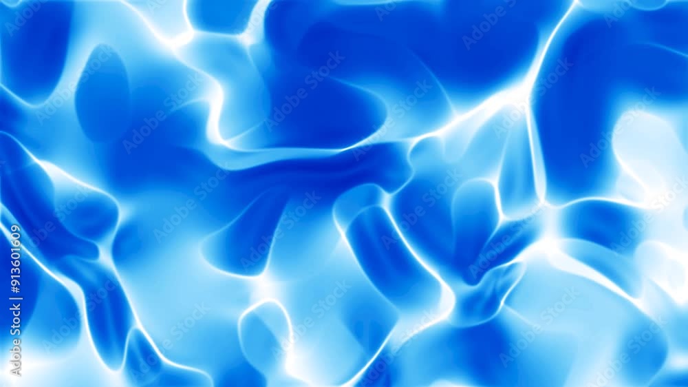 Poster seamless vibrant abstract background featuring fluid blue water patterns with light reflections loop