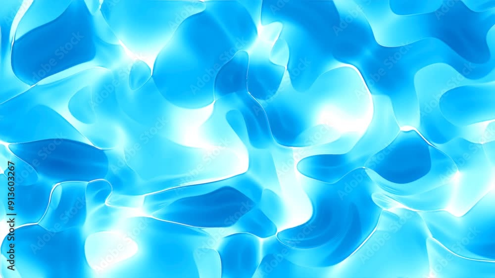Poster seamless vibrant abstract background featuring fluid, wavy patterns loop in various shades of blue, 