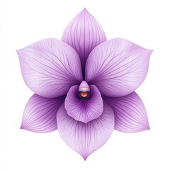 Fototapeta premium Elegant purple orchid flower with delicate petals isolated on white background. Ideal for floral, nature, and botanical themed projects.