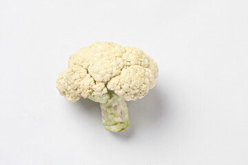 Fresh cauliflower isolated on white background.