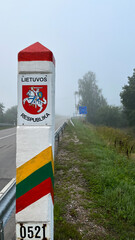 Border post on the border of the Republic of Lithuania