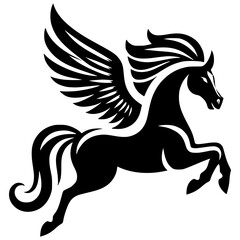 black and white pegasus