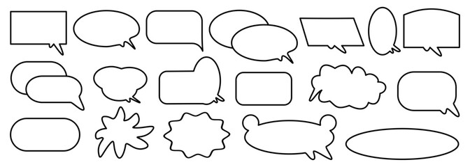 Obraz premium Big set of speech bubble, chat bubble line art, simple line, balloon line. For text conversation, massage, chat, and comic.