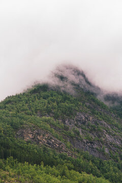 The Storaskori Mountain by the Eidsvatnet Lake in Skjolden, Norway.