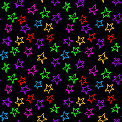 star pattern seamless background doodle and neon color fun print backdrop