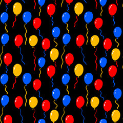 seamless pattern of colourful balloons party background repeatable