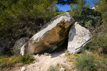 Rocks in the Alpilles on a sunny day