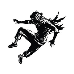 Fototapeta premium Parkour Silhouette Vector