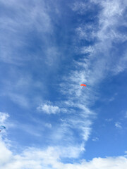 skydiving flying in the sky