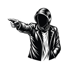 Pointing Hand Silhouette Vector