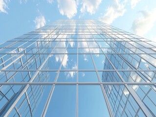 Fototapeta premium Modern skyscraper with blue sky