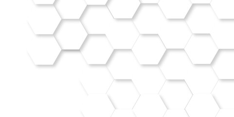 Vector abstract hexagonal futuristic geometric backdrop White 3d embossed creative hexagon, honeycomb white hexagon concept design abstract technology background, or wallpaper.