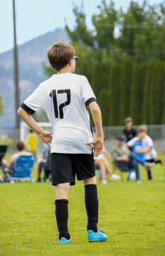Youth soccer player number 17 on field during game
