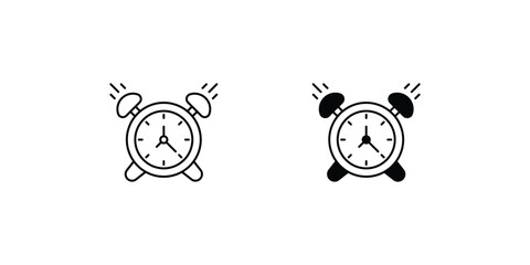 alarm clock set icon with white background vector stock illustration