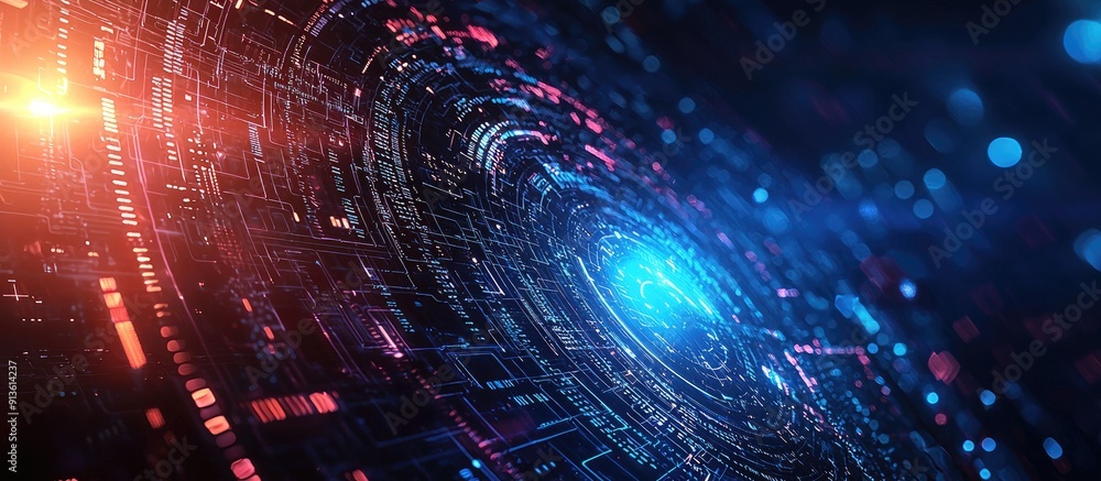Poster futuristic technology background innovative digital concepts for software design education and mobil