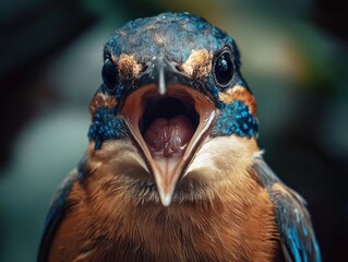 Bird's Open Beak Close Up,
