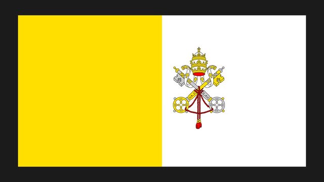 Holy See Paper Folding Flag, Holy See Flag, Flags Animation, Holy See Banner, Celebration, Patriots, 4K Animation, Surface Texture, Background.